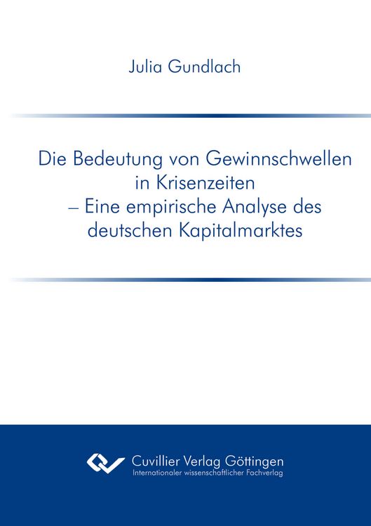 Produktbild: Die Bedeutung von Gewinnschwellen in Krisenzeiten