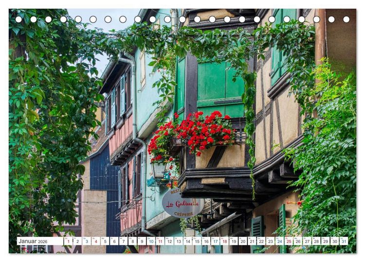 Produktbild: Eguisheim - Eines der sch&ouml;nsten D&ouml;rfer Frankreichs (Tischkalender 2026 DIN A5 quer), CALVENDO Monatskalender