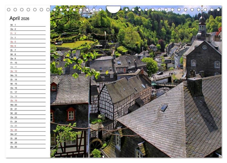 Produktbild: Eine Perle in der Eifel - Monschau (Wandkalender 2026 DIN A4 quer), CALVENDO Monatskalender