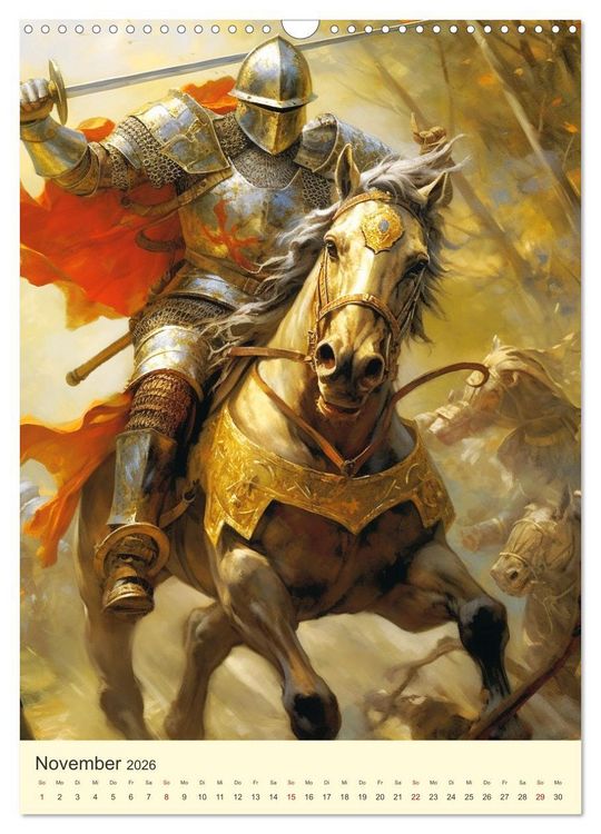 Produktbild: Der Drachenk&ouml;nig. Ritter unter der Herrschaft des Biests (Wandkalender 2026 DIN A3 hoch), CALVENDO Monatskalender