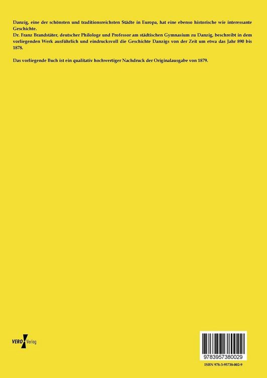 Produktbild: Chronologische Uebersicht der Geschichte Danzigs