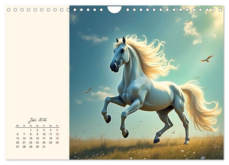 Produktbild: Fantasiewelten - Pferde (Wandkalender 2026 DIN A4 quer), CALVENDO Monatskalender