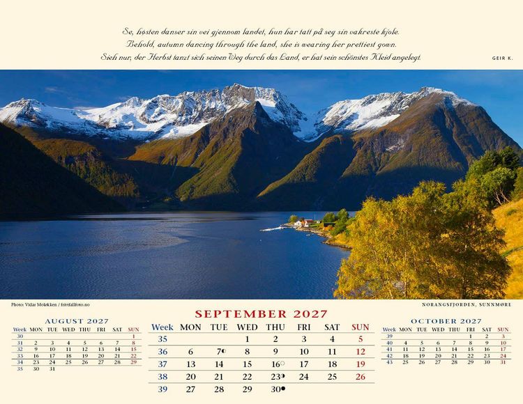 Produktbild: Panorama Norwegen 2027 Tischkalender