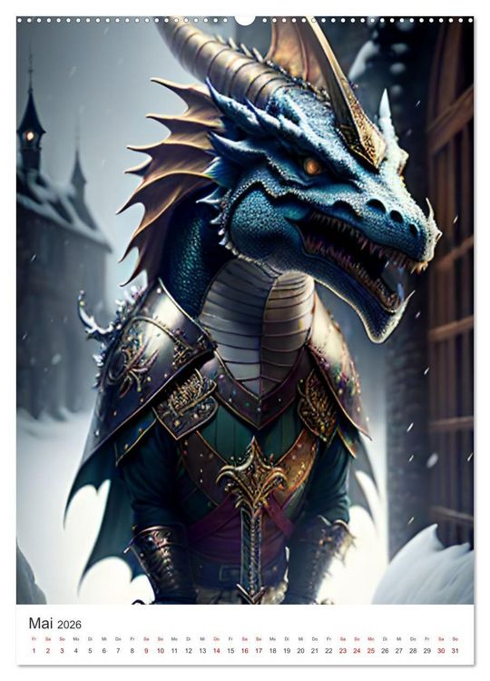 Produktbild: Die Magie der Drachen - Mystisches und Schauriges (hochwertiger Premium Wandkalender 2026 DIN A2 hoch), Kunstdruck in Hochglanz