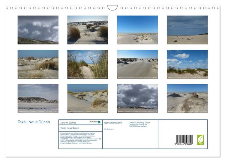 Produktbild: Texel. Neue D&uuml;nen (Wandkalender 2026 DIN A3 quer), CALVENDO Monatskalender