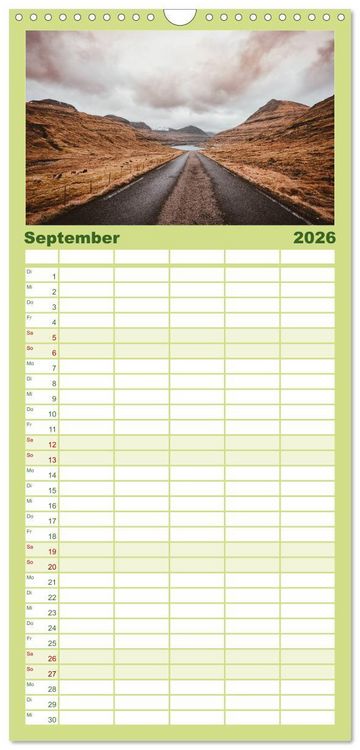Produktbild: Familienplaner 2026 - F&auml;r&ouml;er - Die wundersch&ouml;nen Inseln im Norden. mit 5 Spalten (Wandkalender, 21 x 45 cm) CALVENDO