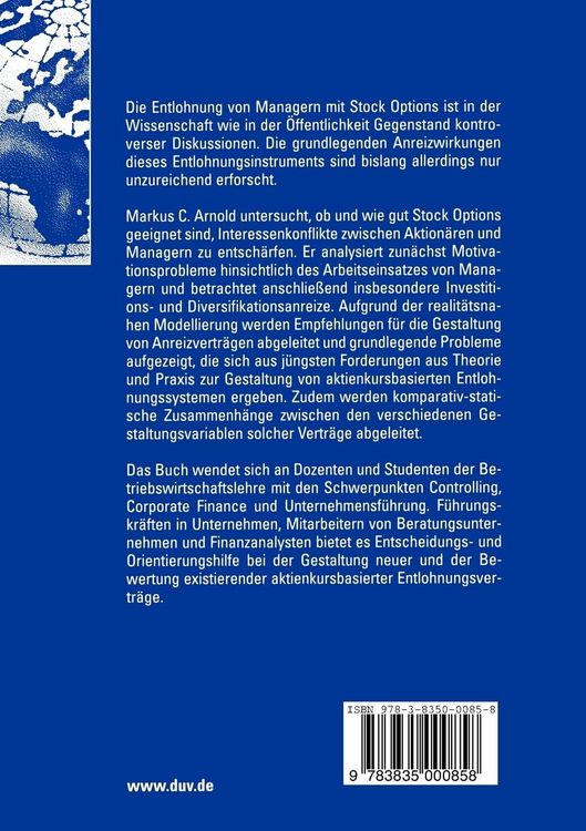 Produktbild: Anreizwirkungen von Stock Options