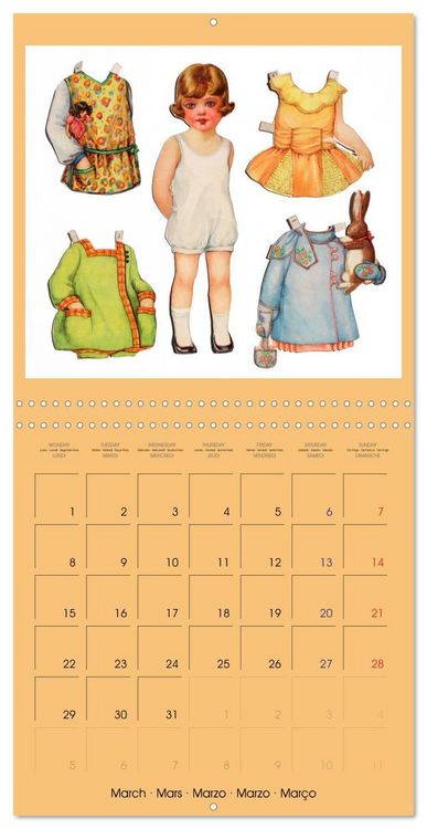 Produktbild: CHARMING OLD PAPER DOLLS (Wall Calendar 2027 12 &times; 12 Inch) CALVENDO 12 Month Wall Calendar