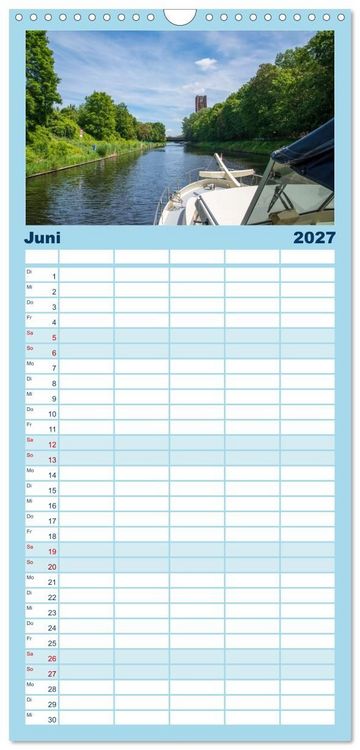 Produktbild: Familienplaner 2027 - Bootscharter nach Berlin mit 5 Spalten (Wandkalender, 21 x 45 cm) CALVENDO