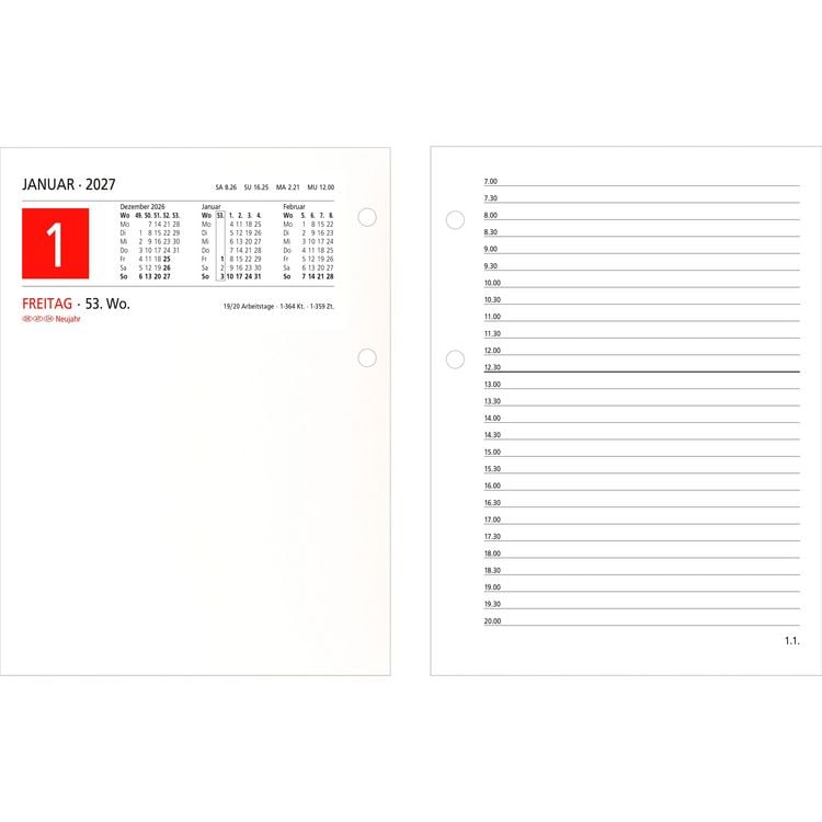 Produktbild: Umlegkalender 1T/2S 10,5x14,2 2027