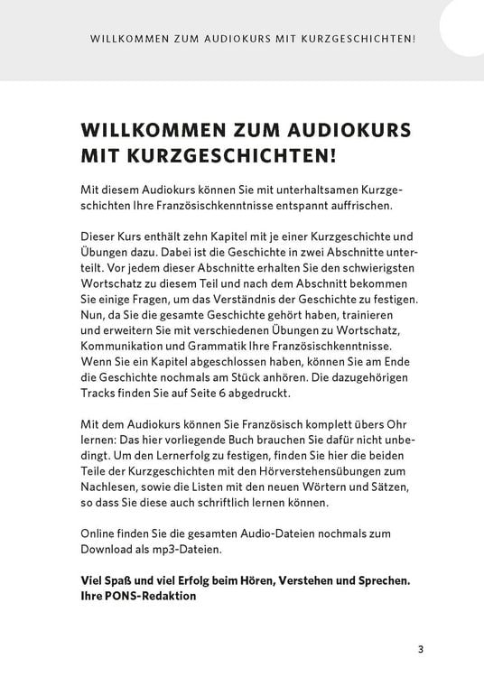 Produktbild: PONS Franz&ouml;sisch lernen mit Kurzgeschichten