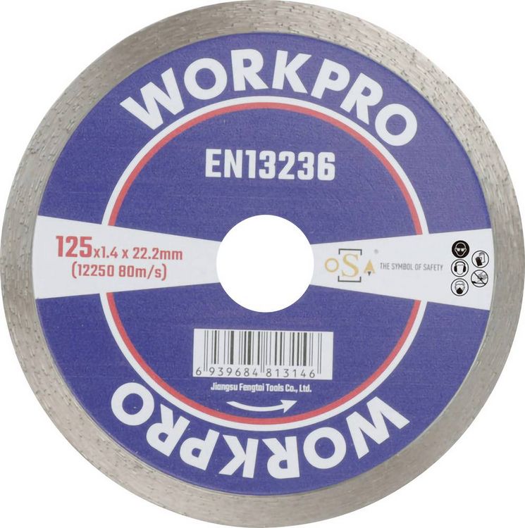 Produktbild: WorkPro GSOSCR-2 Diamanttrennscheibe 125 mm 1 St. Keramik, Porzellan, Marmor, Mauerwerk, Glas, Kalkstein, Granit, Naturstein, Sandstein