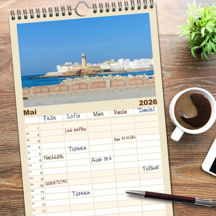 Produktbild: Familienplaner 2026 - Oman - Historische Perle des Orients mit 5 Spalten (Wandkalender, 21 x 45 cm) CALVENDO