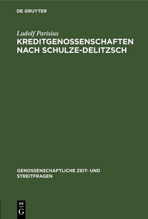 Produktbild: Kreditgenossenschaften nach Schulze-Delitzsch