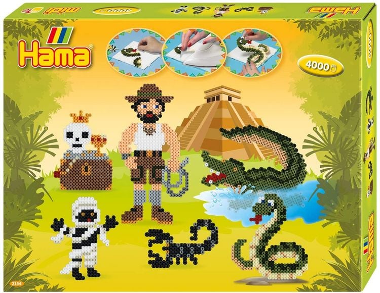 Produktbild: Hama 3154 - Geschenkpackung Abenteuer, Bügelperlen Midi, ca. 4000 Stück inklusive Stiftplatten und Zubehör
