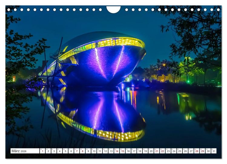 Produktbild: Bremen und Bremerhaven - Nachtaufnahmen (Wandkalender 2026 DIN A4 quer), CALVENDO Monatskalender