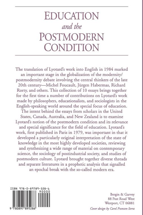 Produktbild: Education and the Postmodern Condition