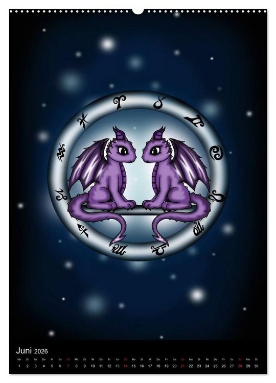 Produktbild: Drachen-Sternzeichen (Wandkalender 2026 DIN A2 hoch), CALVENDO Monatskalender