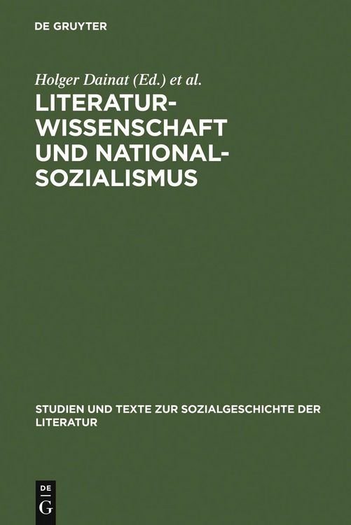 Produktbild: Literaturwissenschaft und Nationalsozialismus