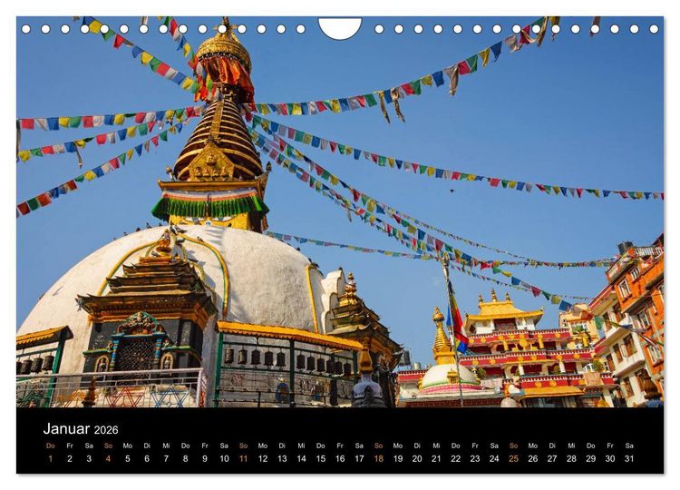 Produktbild: Nepal - In den Stra&szlig;en von Kathmandu (Wandkalender 2026 DIN A4 quer), CALVENDO Monatskalender