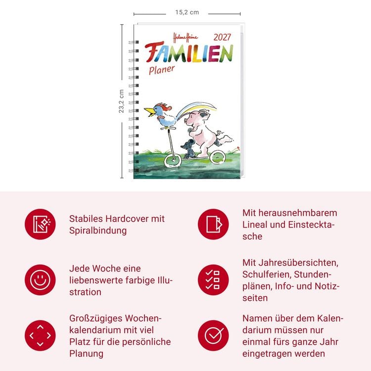 Produktbild: Helme Heine: Familienplaner-Buch A5 2027