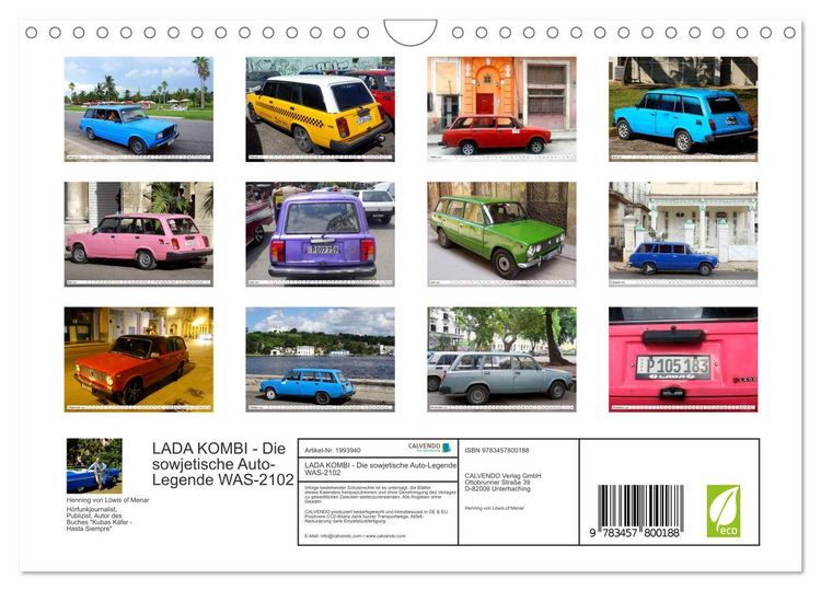 Produktbild: LADA KOMBI - Die sowjetische Auto-Legende WAS-2102 (Wandkalender 2026 DIN A4 quer), CALVENDO Monatskalender
