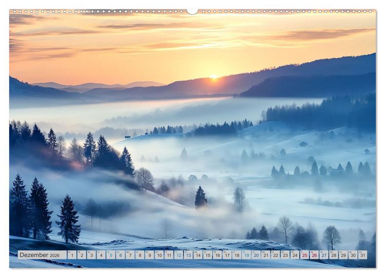 Produktbild: Magische Nebelmomente (hochwertiger Premium Wandkalender 2026 DIN A2 quer), Kunstdruck in Hochglanz