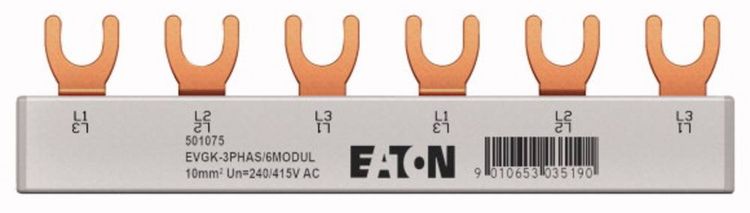 Produktbild: Eaton EP-501075 EVGK Gabelverschienung, 3-phasig, L1 - L2 - L3 Phasenschiene 63 A 1 St.