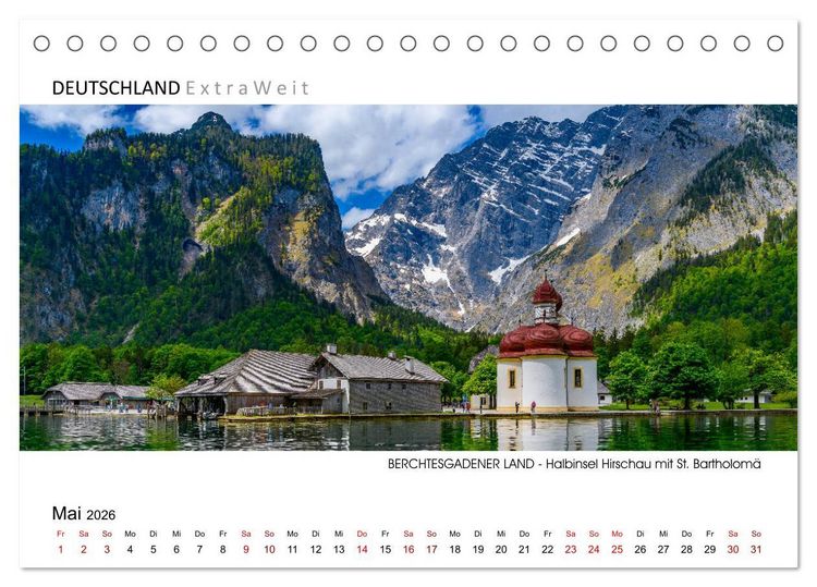Produktbild: Impressionen aus dem Berchtesgadener Land (Tischkalender 2026 DIN A5 quer), CALVENDO Monatskalender
