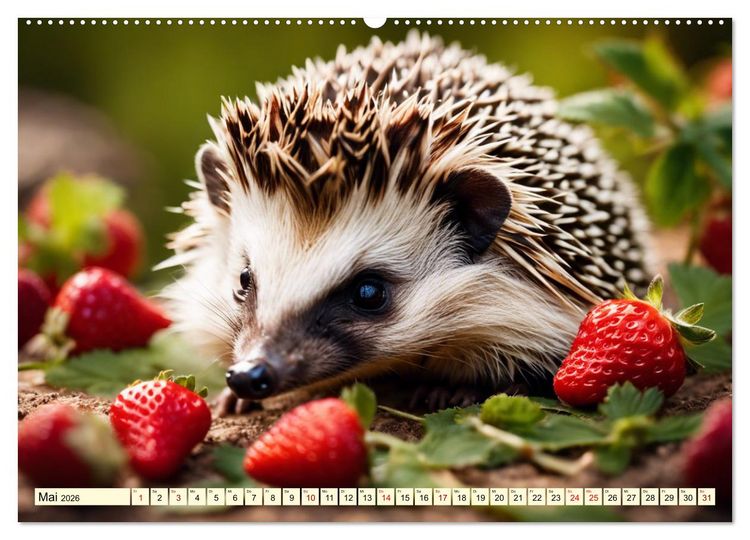 Produktbild: Igel - Wildtier des Jahres 2024 (hochwertiger Premium Wandkalender 2026 DIN A2 quer), Kunstdruck in Hochglanz