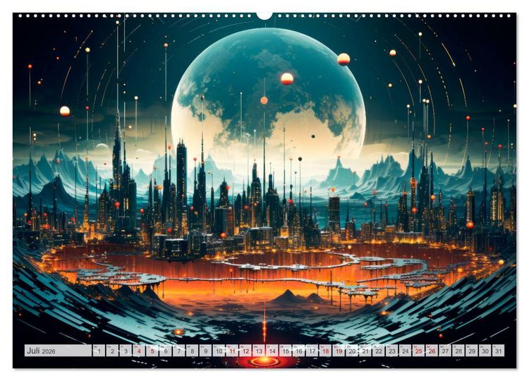 Produktbild: KI UND METAVERSE Algorithmen sowie virtuelle Realit&auml;t (hochwertiger Premium Wandkalender 2026 DIN A2 quer), Kunstdruck in Hochglanz