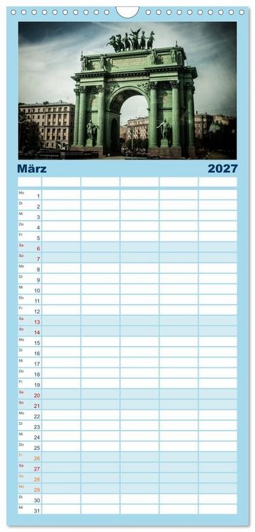 Produktbild: Familienplaner 2027 - Sankt Petersburg - "Venedig des Nordens" mit 5 Spalten (Wandkalender, 21 x 45 cm) CALVENDO