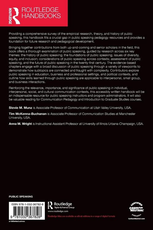 Produktbild: The Routledge Handbook of Public Speaking Research and Theory