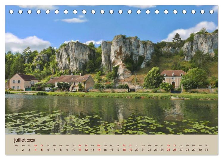 Produktbild: Paysages de l'Yonne (Calendrier de bureau 2026 DIN A5 vertical), CALVENDO calendrier mensuel