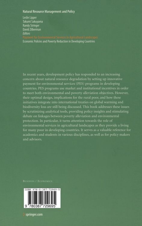 Produktbild: Payment for Environmental Services in Agricultural Landscapes