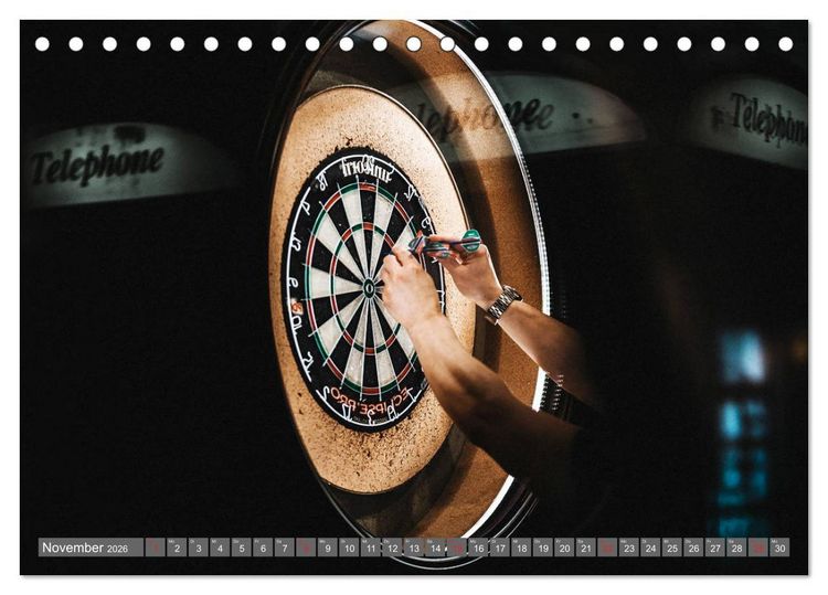Produktbild: Darts. Konzentration - Sport - Spannung (Tischkalender 2026 DIN A5 quer), CALVENDO Monatskalender