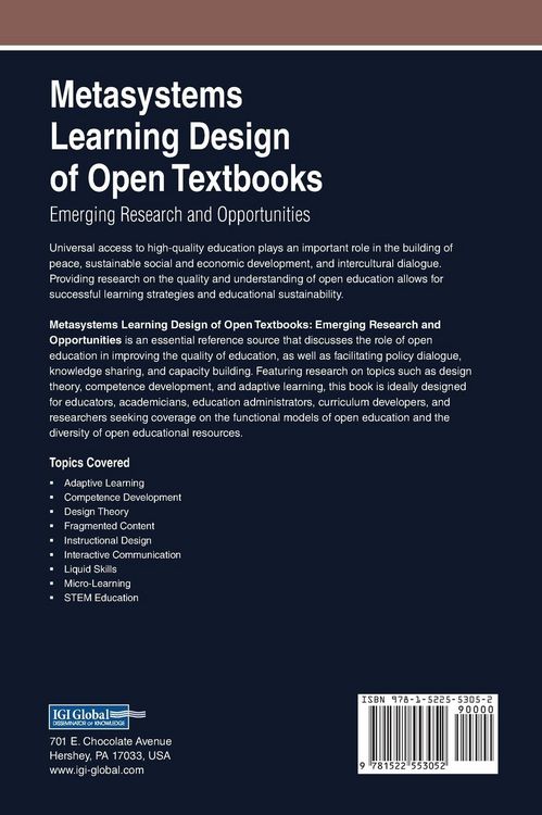 Produktbild: Metasystems Learning Design of Open Textbooks