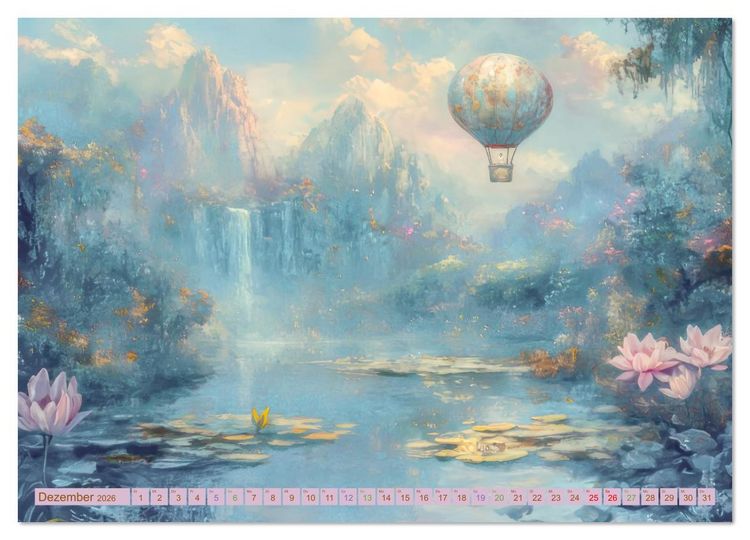 Produktbild: Zarte idyllische Werke - Fantasievolle Kreationen (hochwertiger Premium Wandkalender 2026 DIN A2 quer), Kunstdruck in Hochglanz