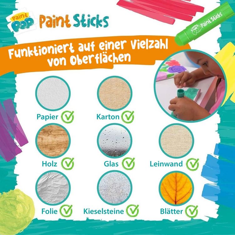 Produktbild: Paint Pop: Paint Sticks 6-Pack (klassische Farben)