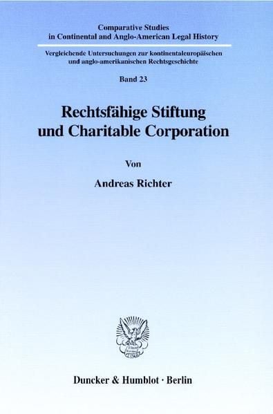 Produktbild: Rechtsf&auml;hige Stiftung und Charitable Corporation.