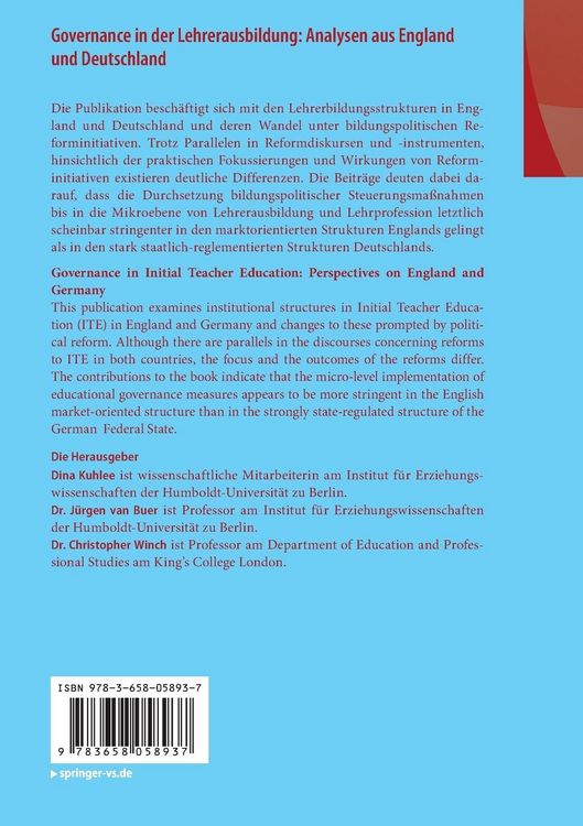 Produktbild: Governance in der Lehrerausbildung: Analysen aus England und Deutschland