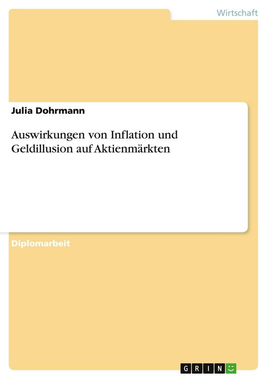 Produktbild: Auswirkungen von Inflation und Geldillusion auf Aktienm&auml;rkten
