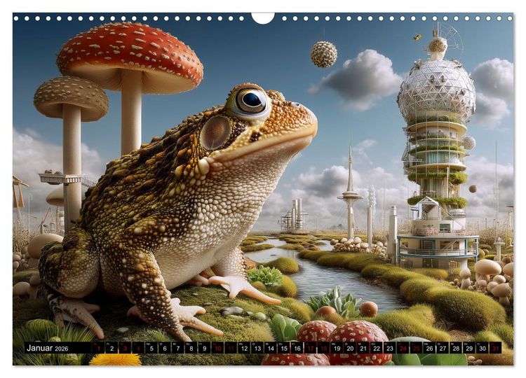Produktbild: Toadtopia. Fantastische Kr&ouml;tenwelten (Wandkalender 2026 DIN A3 quer), CALVENDO Monatskalender
