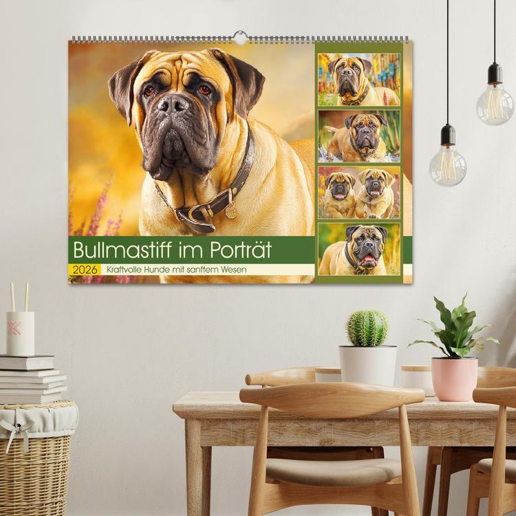 Produktbild: Bullmastiff im Portr&auml;t. Kraftvolle Hunde mit sanftem Wesen (Wandkalender 2026 DIN A2 quer), CALVENDO Monatskalender