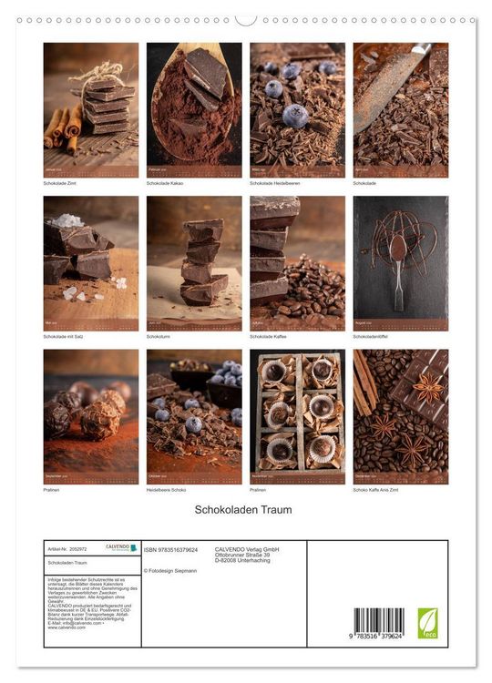 Produktbild: Schokoladen Traum (hochwertiger Premium Wandkalender 2026 DIN A2 hoch), Kunstdruck in Hochglanz