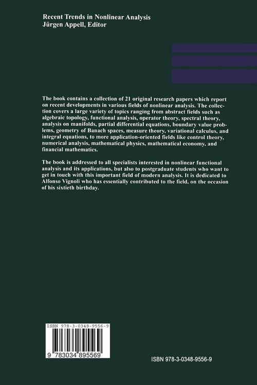 Produktbild: Recent Trends in Nonlinear Analysis