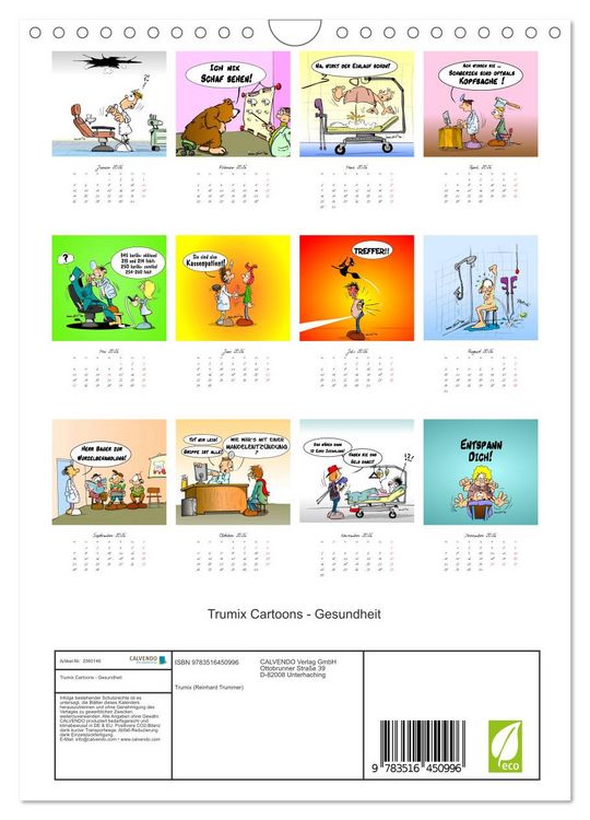 Produktbild: Trumix Cartoons - Gesundheit (Wandkalender 2026 DIN A4 hoch), CALVENDO Monatskalender