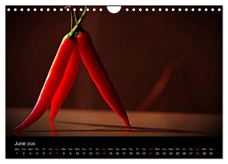 Produktbild: Hot Chili Calendar Great Britain Edition (Wall Calendar 2026 DIN A4 landscape), CALVENDO 12 Month Wall Calendar
