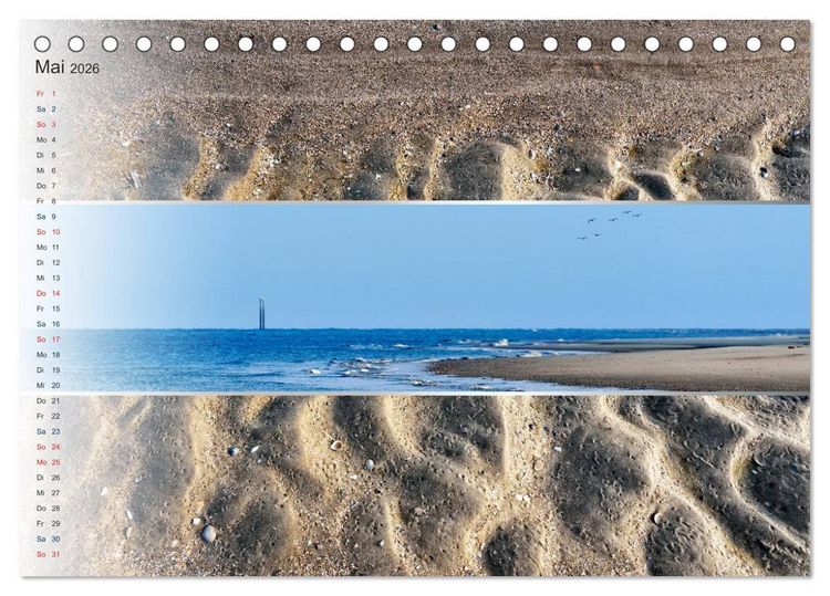Produktbild: K&uuml;stenstreifen an der Nordsee (Tischkalender 2026 DIN A5 quer), CALVENDO Monatskalender