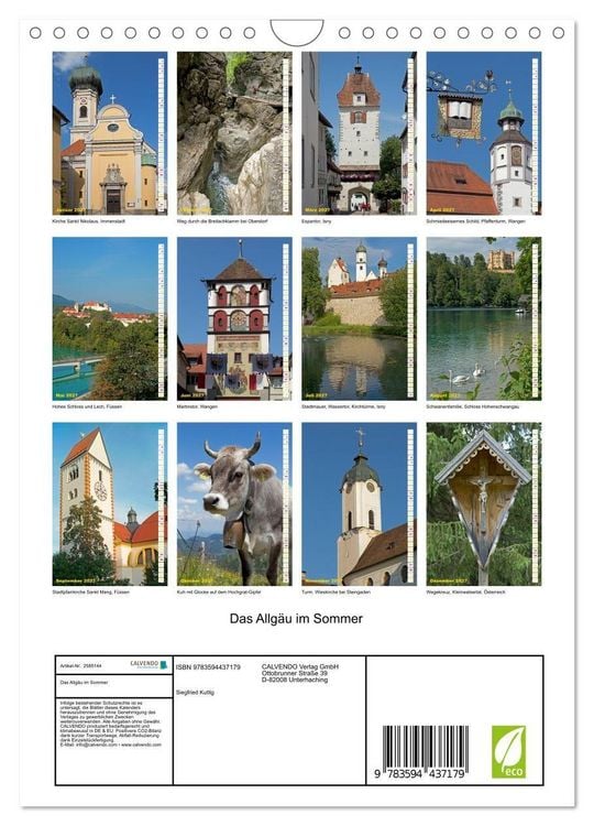 Produktbild: Das Allg&auml;u im Sommer (Wandkalender 2027 DIN A4 hoch), CALVENDO Monatskalender